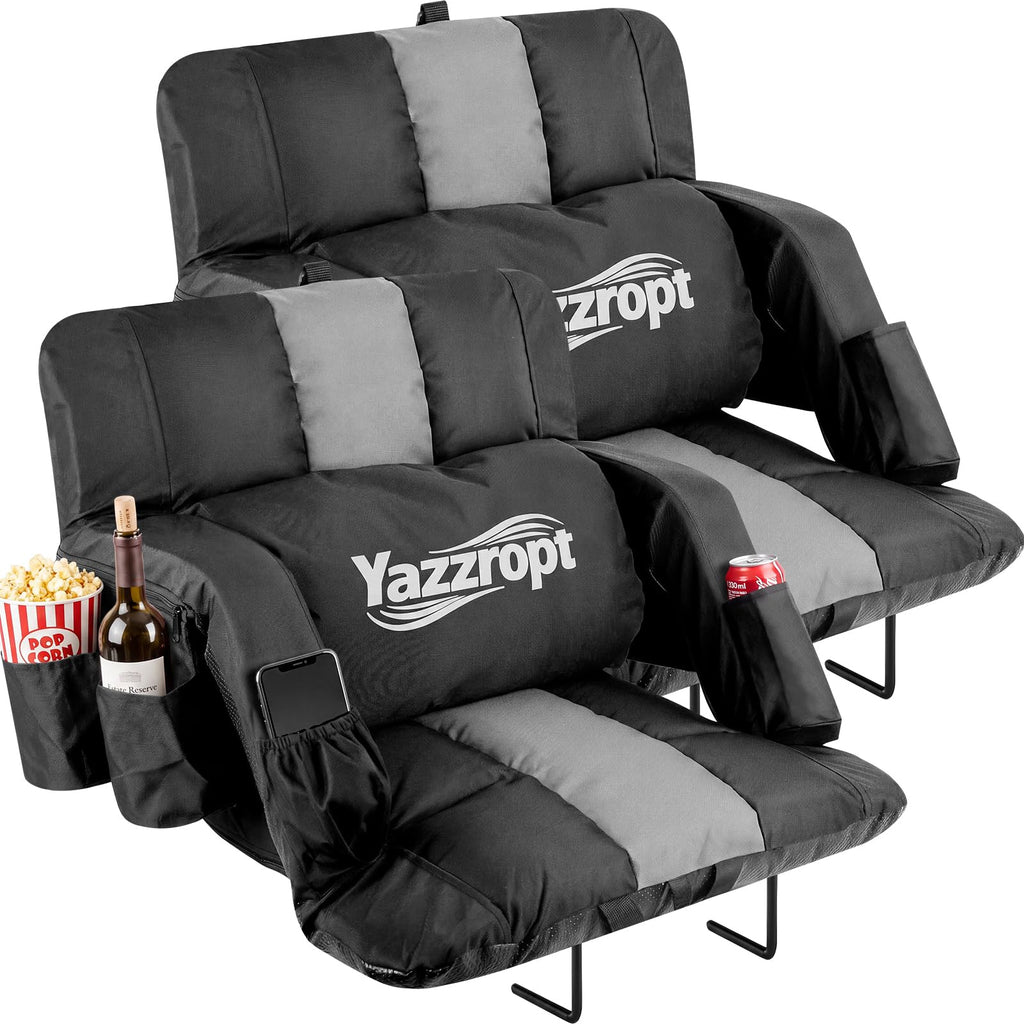 Wide Padded Stadium Seat with Back Support and Cup Holder E60174