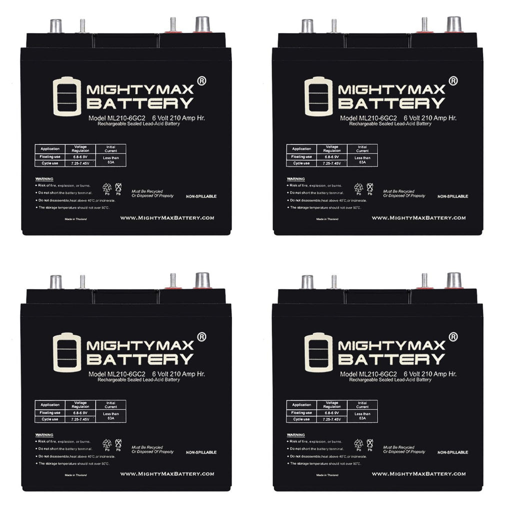 6V 210AH Dual Terminal SLA Replacement Battery 4 Pack W856047