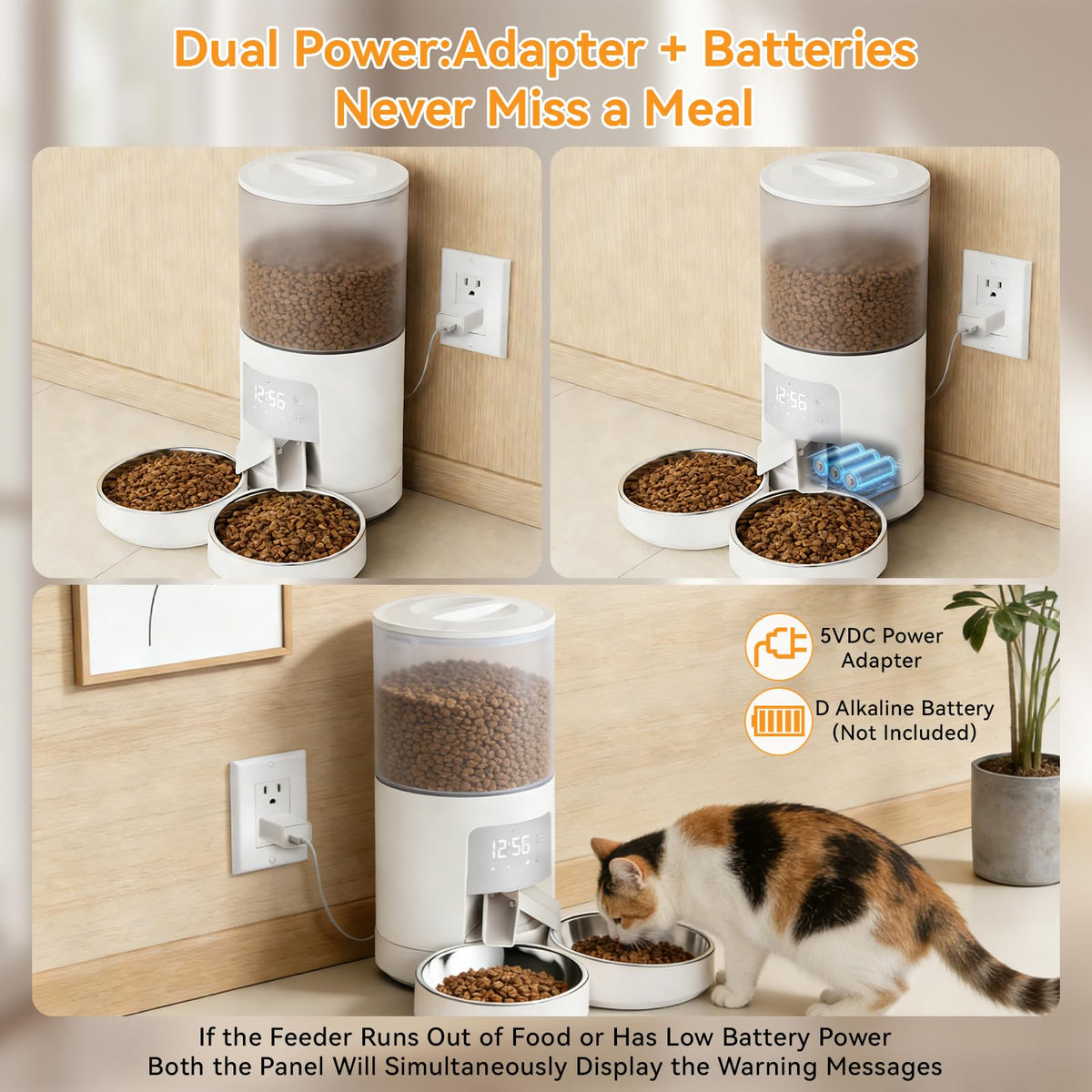 Automatic Cat Feeder 6L White O764889