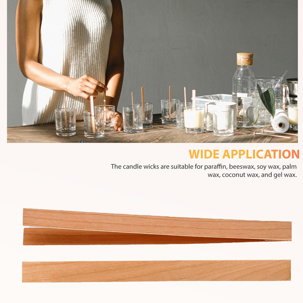 Cherry Wood Wicks 180 Candles per Pack O8395