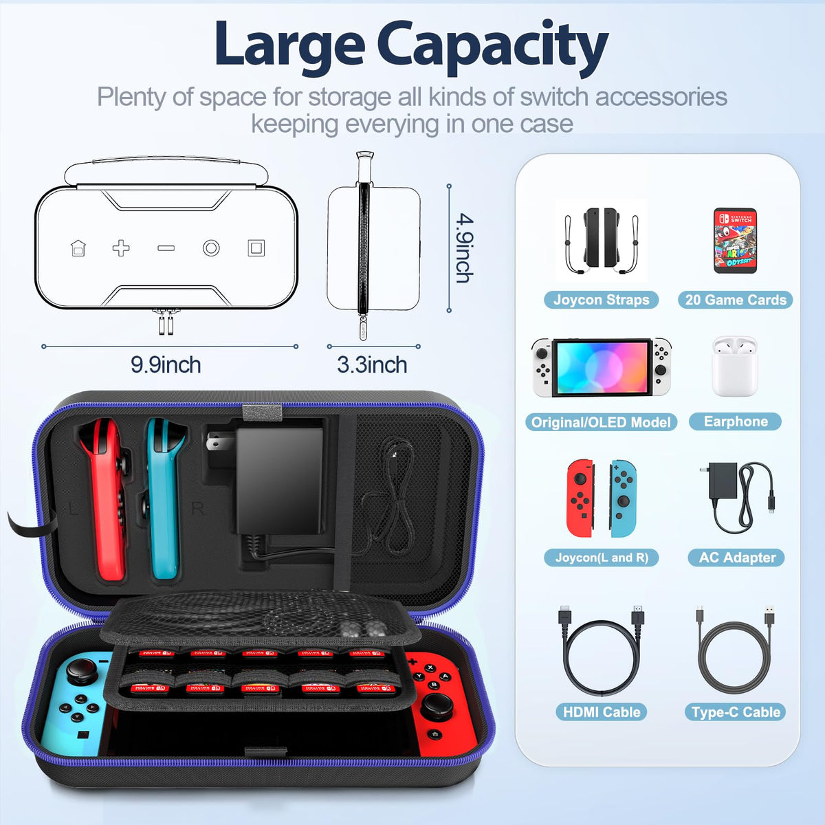 Carrying Case Compatible with Nintendo Switch/OLED Model C893