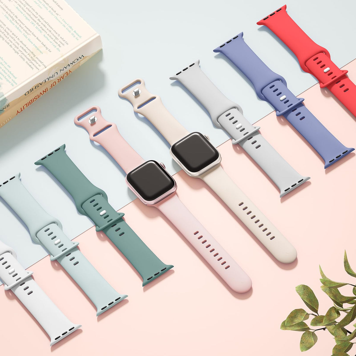 Silicone Band Compatible with Apple Watch 38mm 40mm 41mm 42mm 44mm 45mm 49mm B8486
