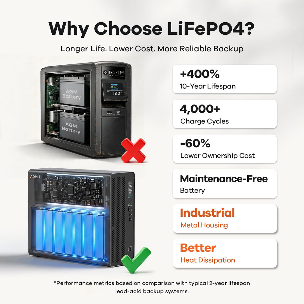 1500VA/1000W LiFePO4 UPS Battery Backup R3715