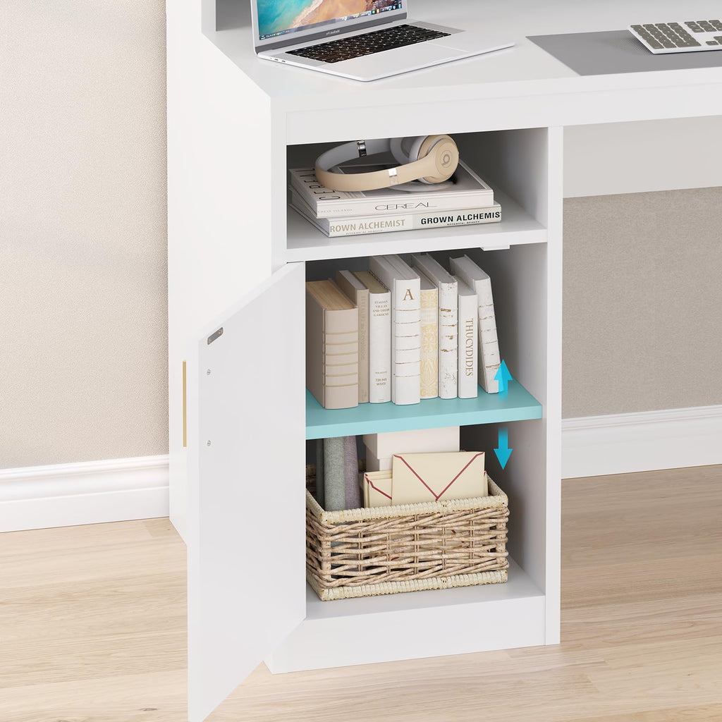 65" White Computer Desk with 3 Drawers Q262