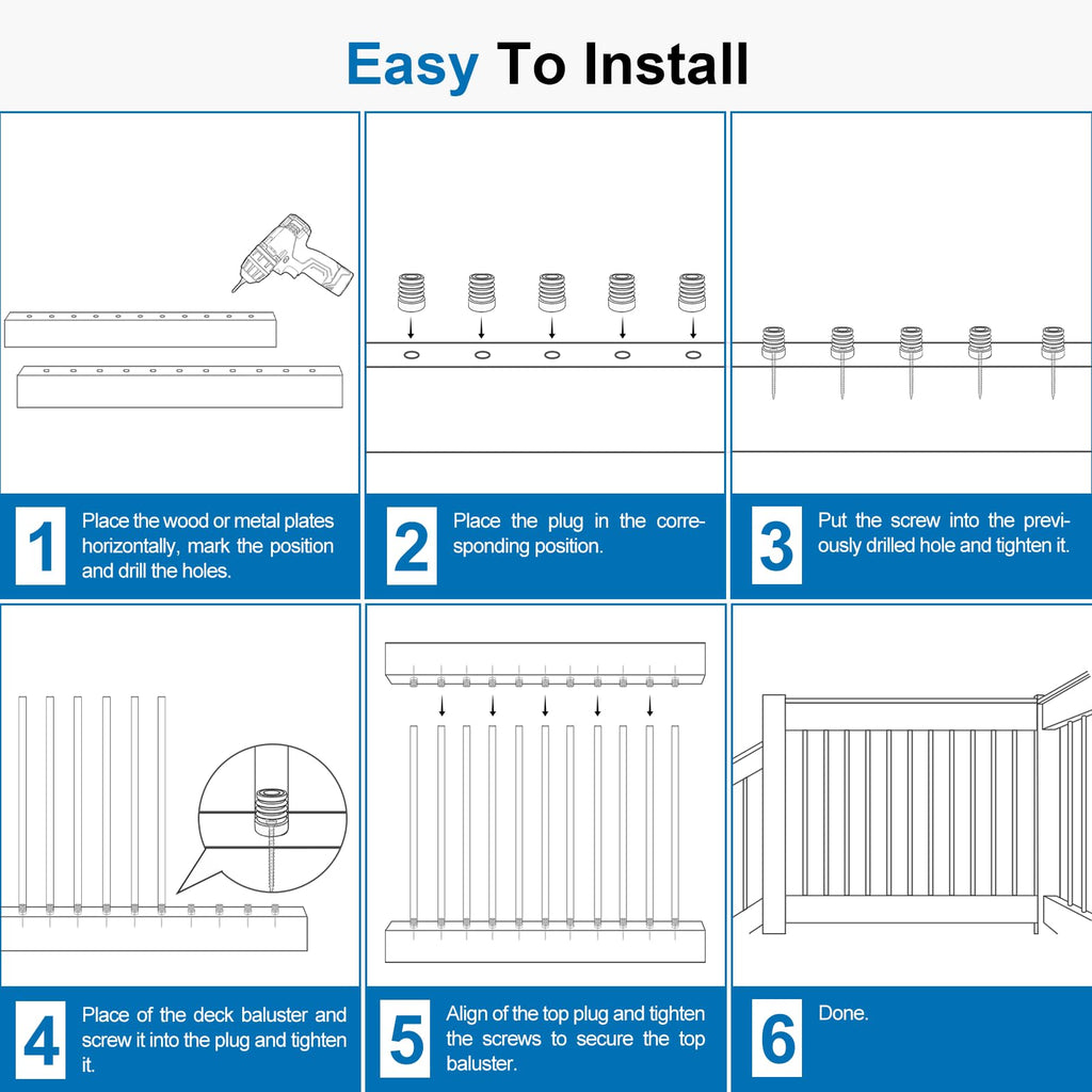 Black Aluminum Deck Balusters 32in x 3/4in 100 Pack U84409