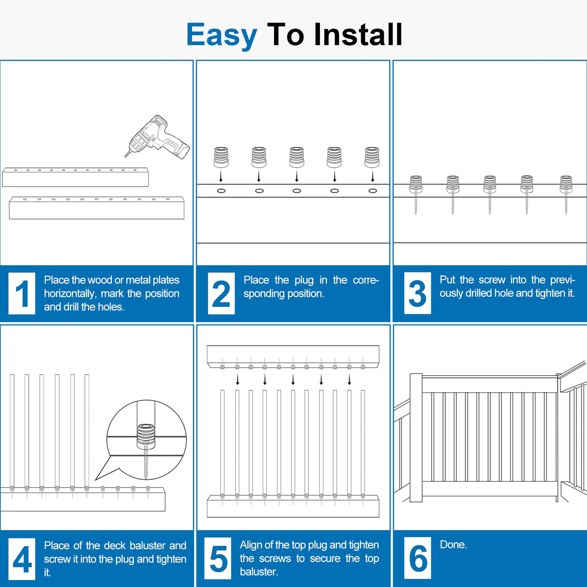 Black Aluminum Deck Balusters 32in x 3/4in 100 Pack U84409