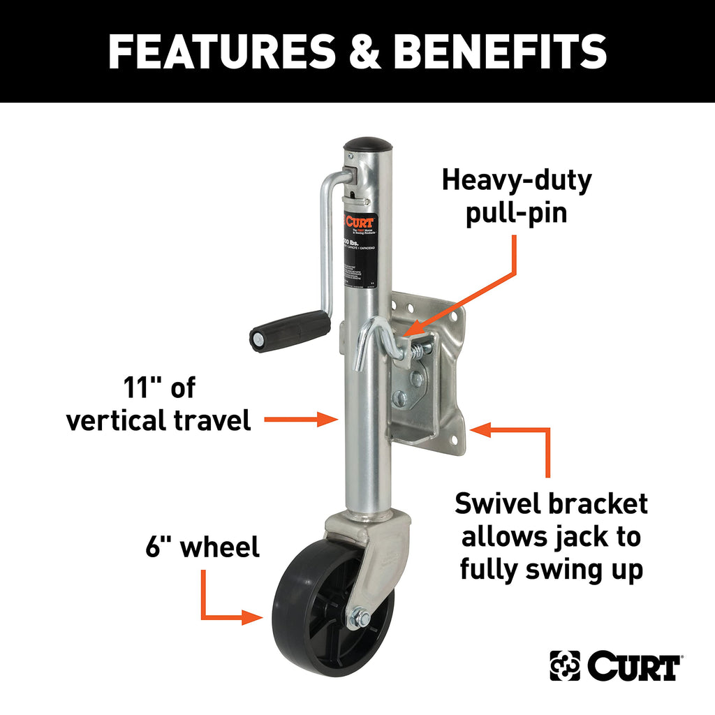 Marine Boat Trailer Jack with 6-Inch Wheel Z46543