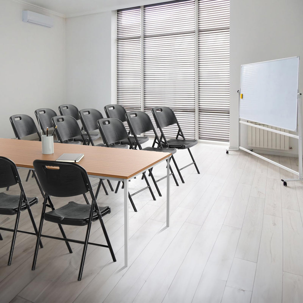 Dark 4 Pack HDPE Folding Chairs with Steel Frame D231584