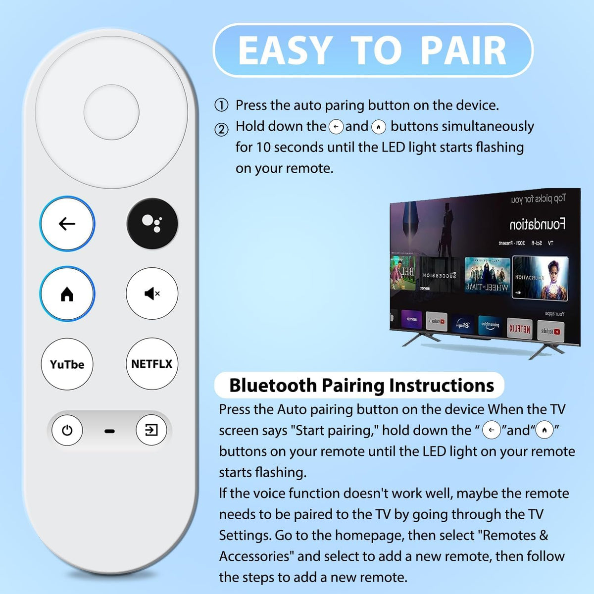 Replacement Remote for Google Chromecast K1112
