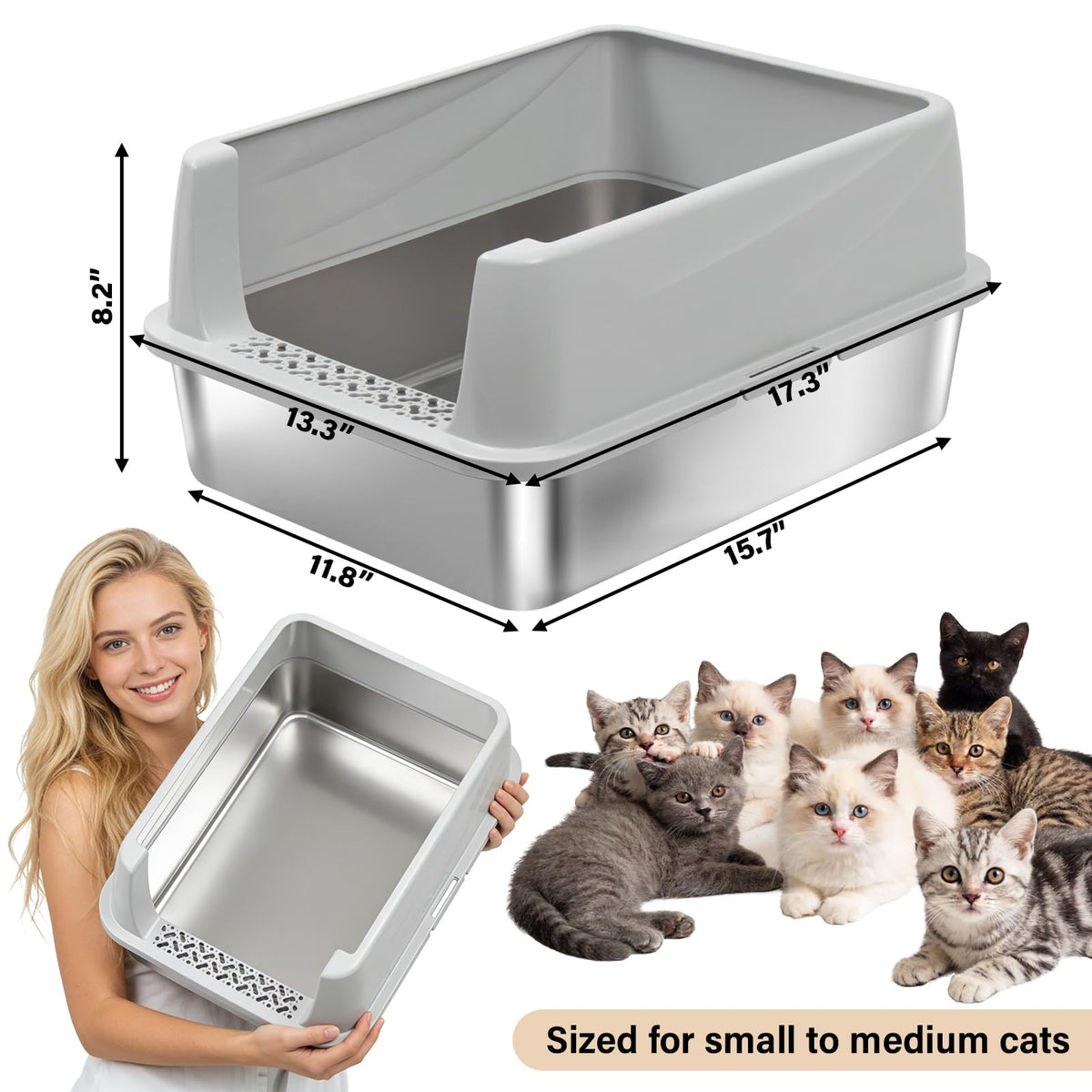 Stainless Steel Small Litter Box C939