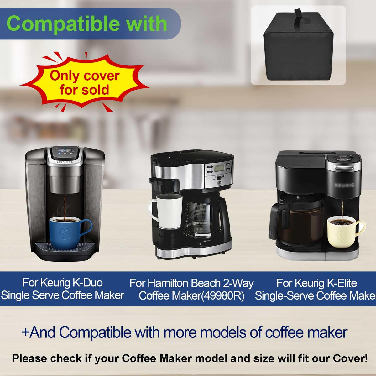 Black Coffee Maker Cover E38350