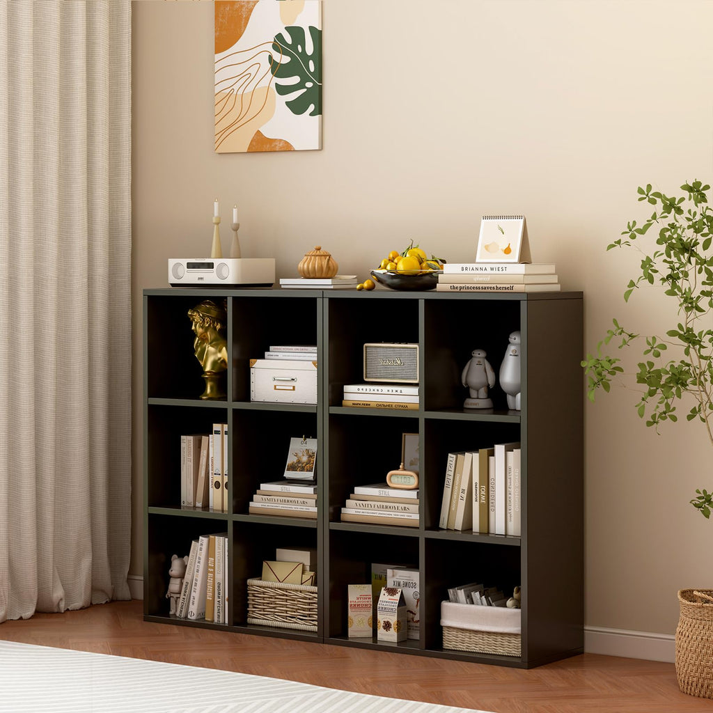 Black 6-Cube Storage Shelf Bookcase O36301