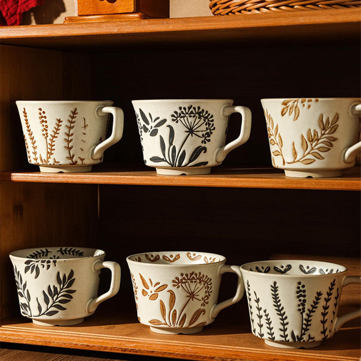 12 oz Ceramic Coffee Mug Set of 4 L8056
