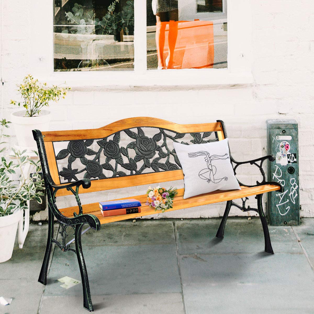 50 Inch Hardwood Frame Patio Bench P198