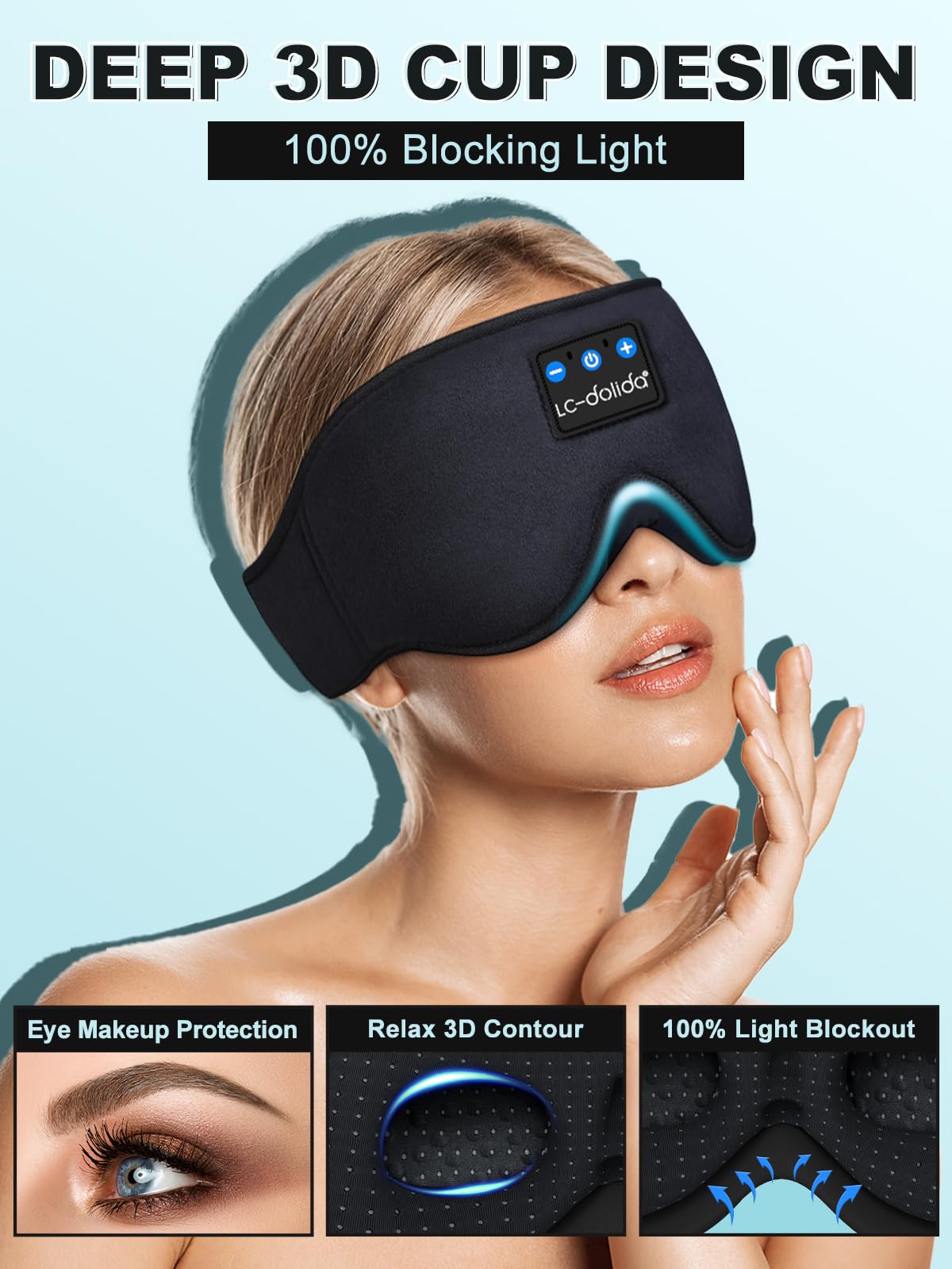 Sleep Mask Bluetooth Wireless Music Eye Mask D7018