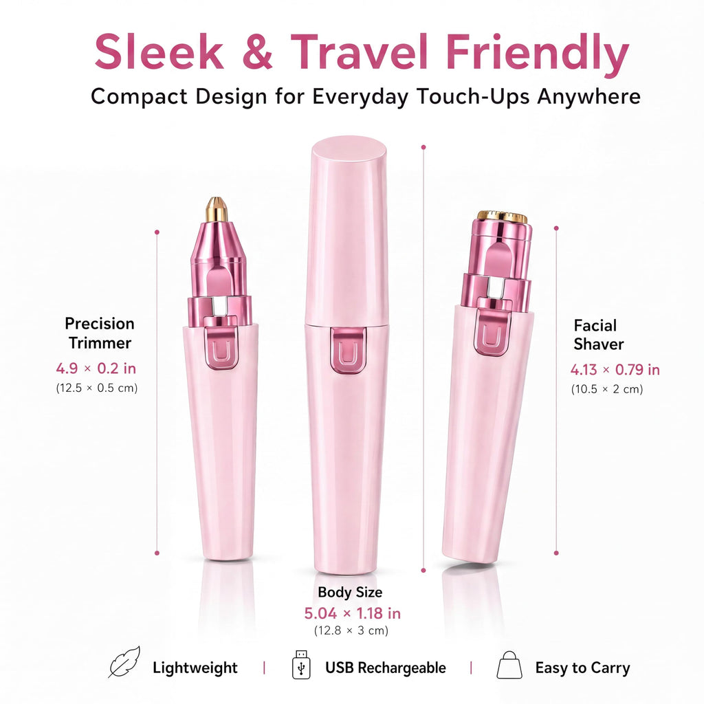 Pink USB Rechargeable Facial Hair Remover F12269