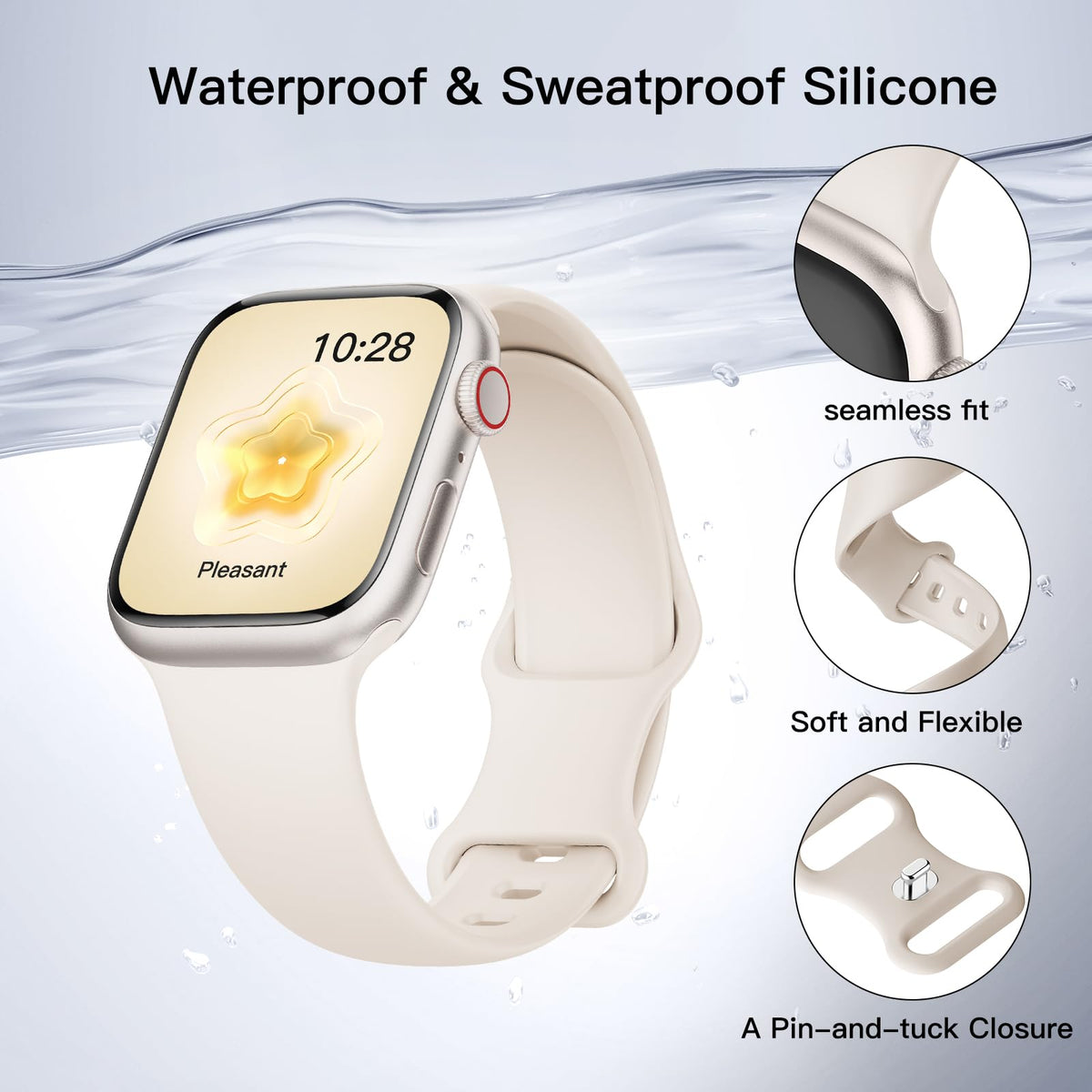 Silicone Band Compatible with Apple Watch 38mm 40mm 41mm 42mm 44mm 45mm 49mm B8486