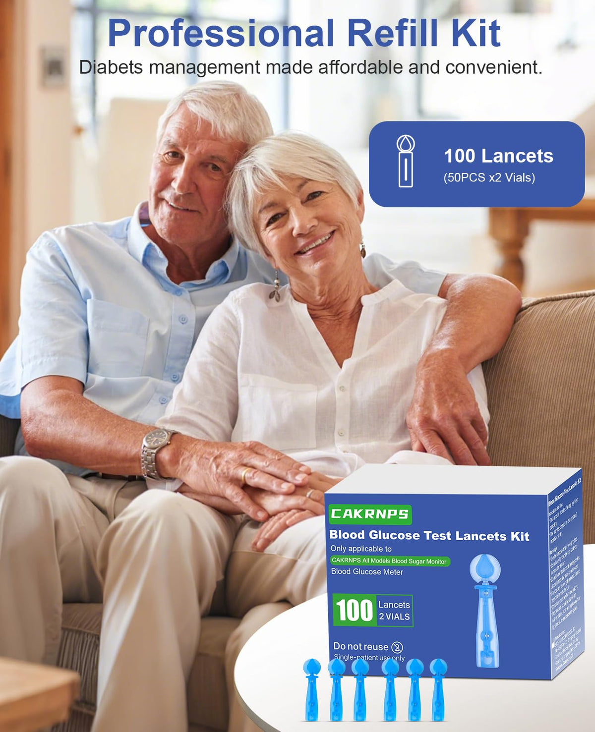 Blood Glucose Test Strips, 100 Lancets S71797
