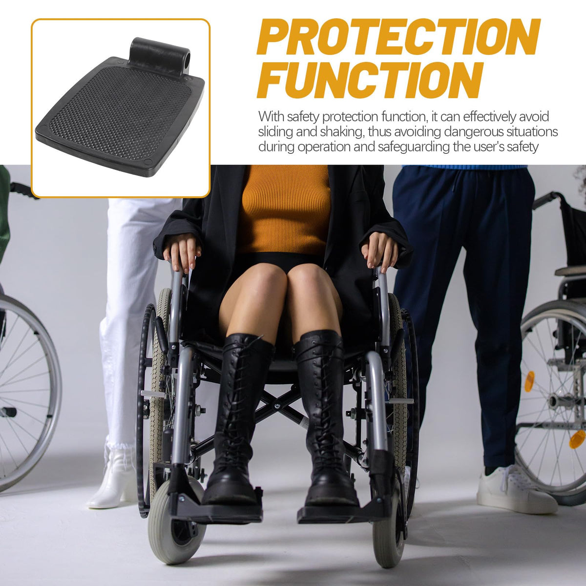Heavy Duty Wheelchair Footplates Plastic Footrest Pair N140