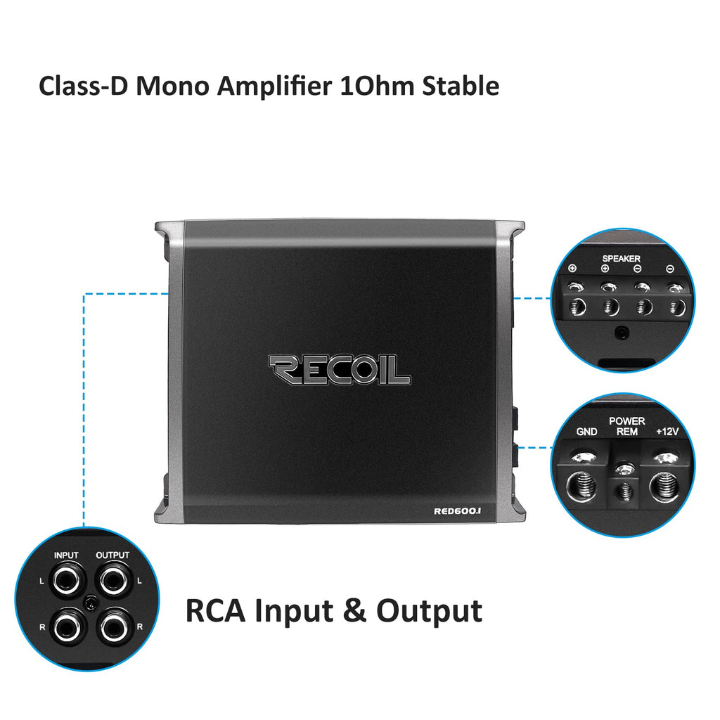 1320 Watts Class-D Car Audio Mono-Block Subwoofer Amplifier O5552