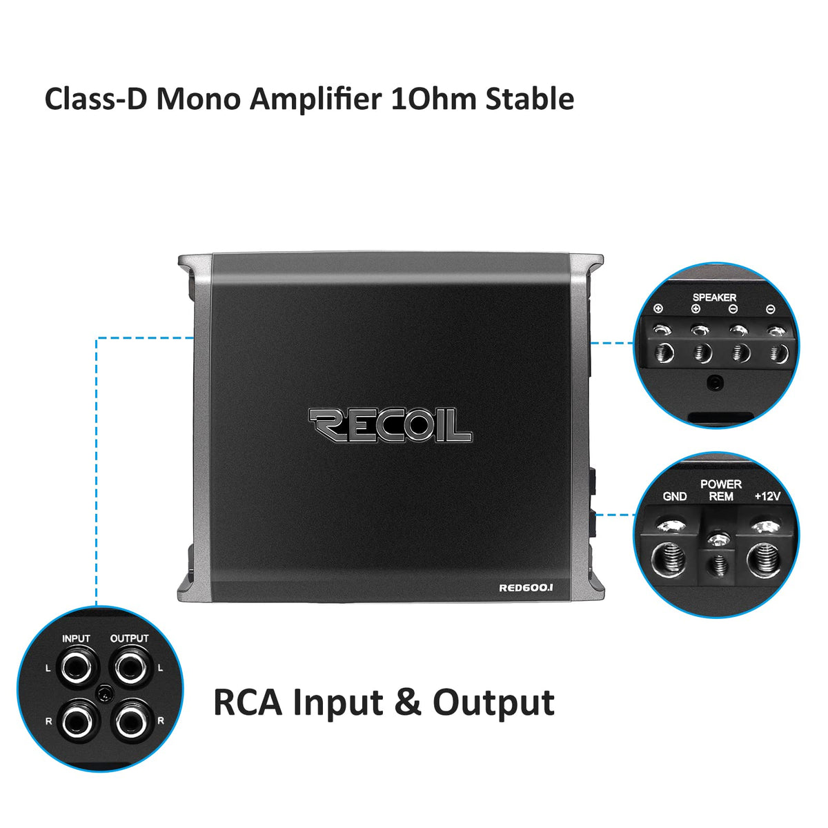 1320 Watts Class-D Car Audio Mono-Block Subwoofer Amplifier O5552