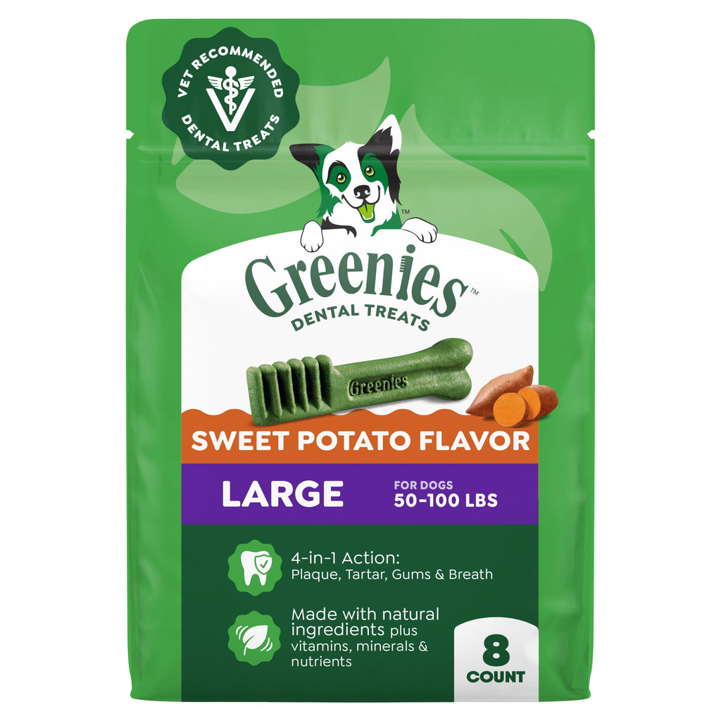 Large Natural Dental Dog Treats Sweet Potato Flavor 8 Count C306585