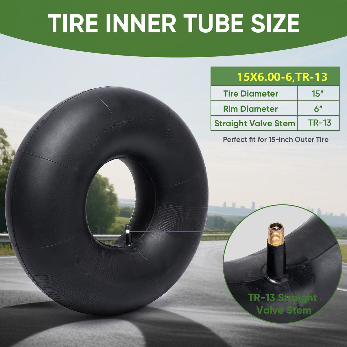 15x6.00-6 Lawn Mower Tires Inner Tube, 2 Pack W326178