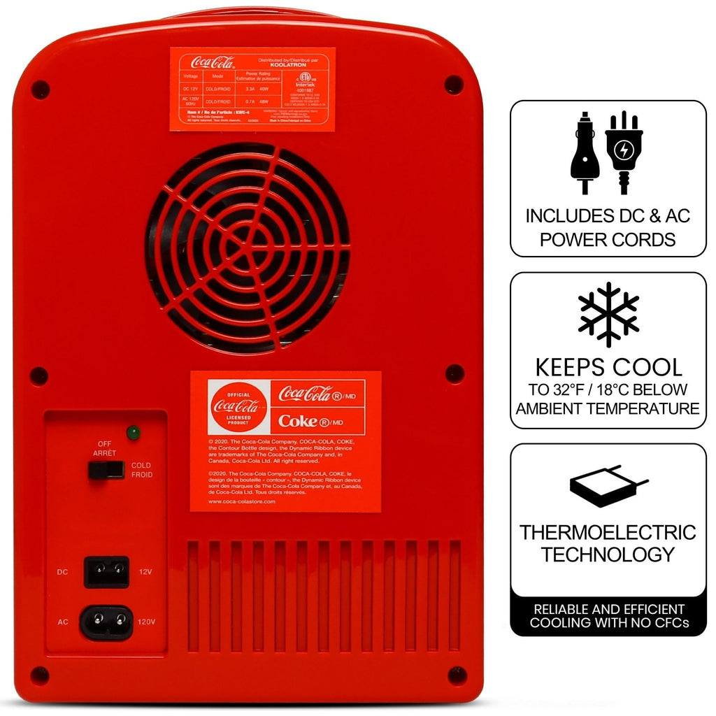 4L 6 Can Mini Fridge Portable Cooler Red G4050