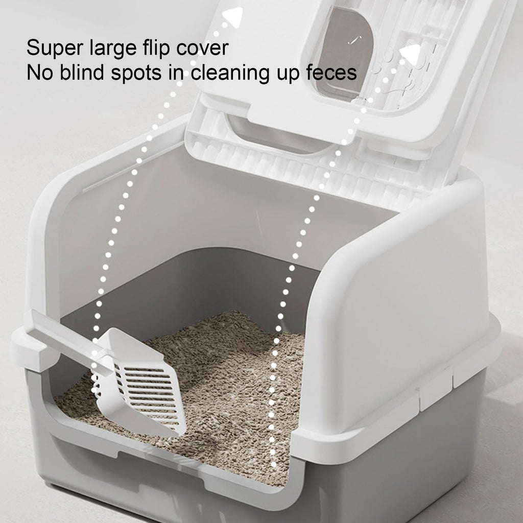 Enclosed Cat Litter Box with Lid Scoop O4453