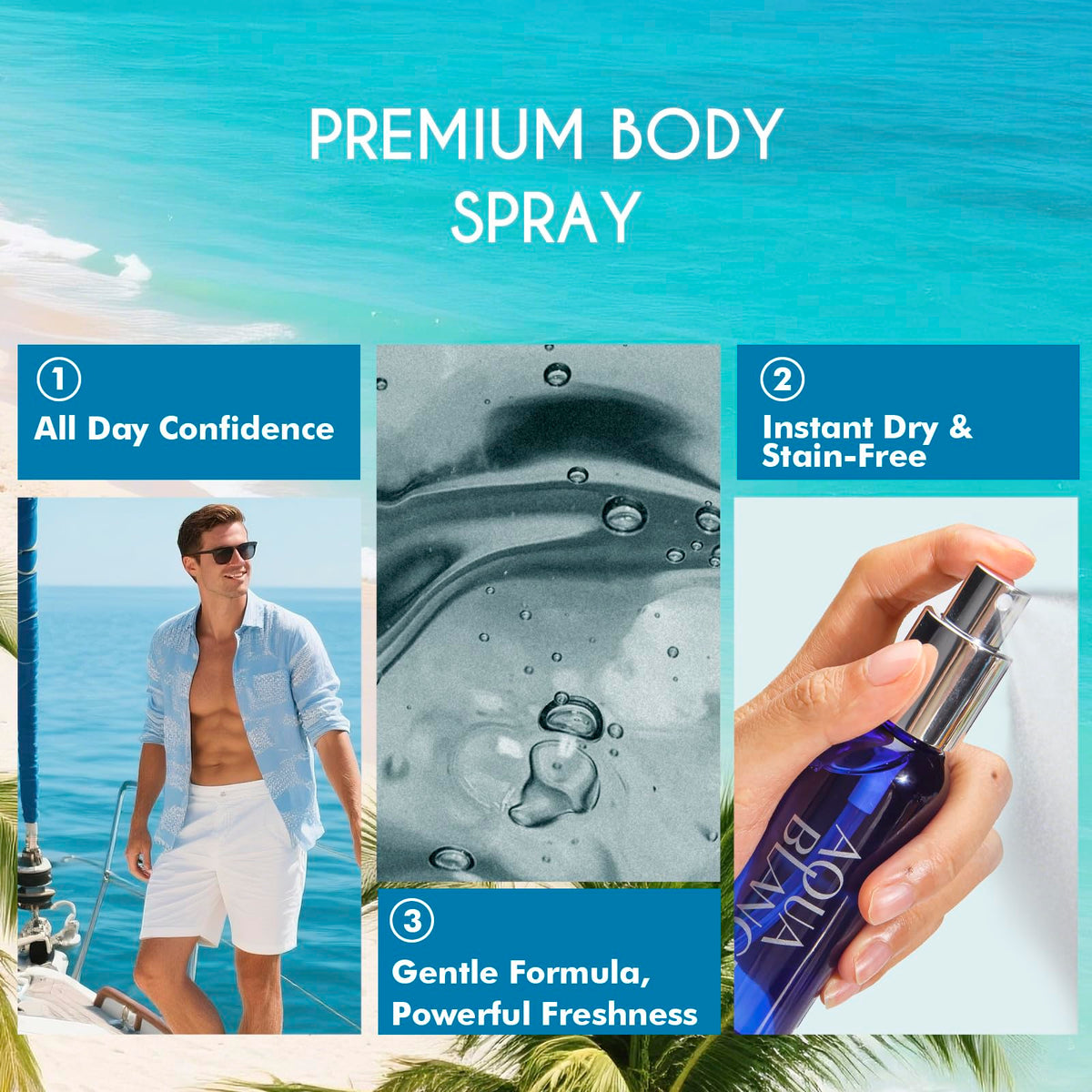 Travel Size Body Spray 3-Pack Set 2.1 Fl Oz Z83284