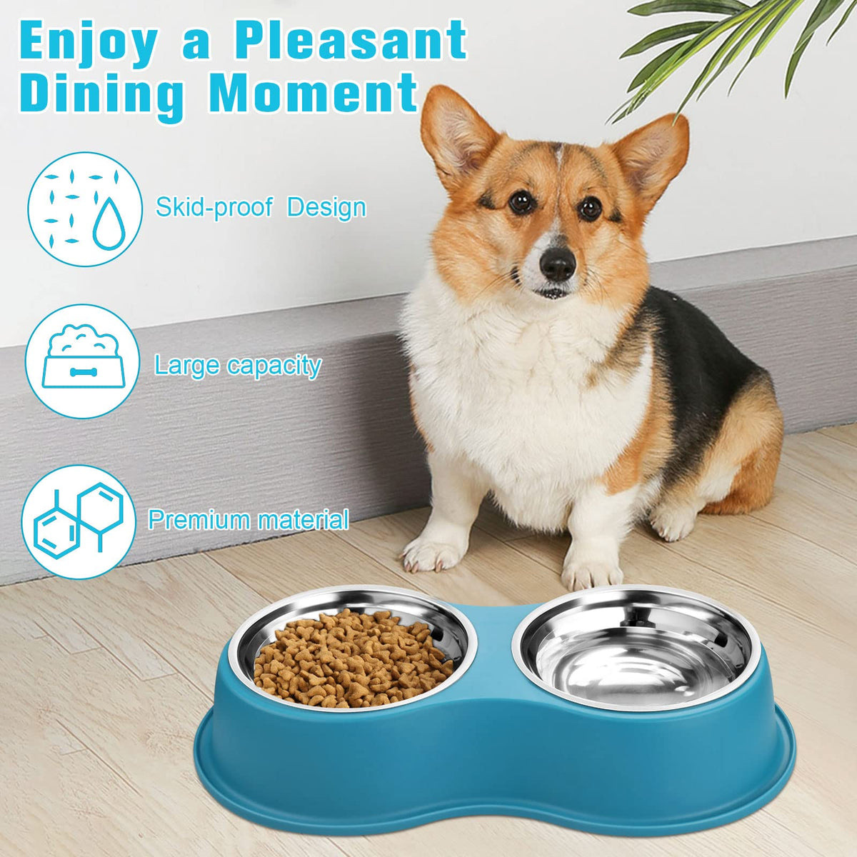 Stainless Steel Non-Slip Dog Bowls V952547