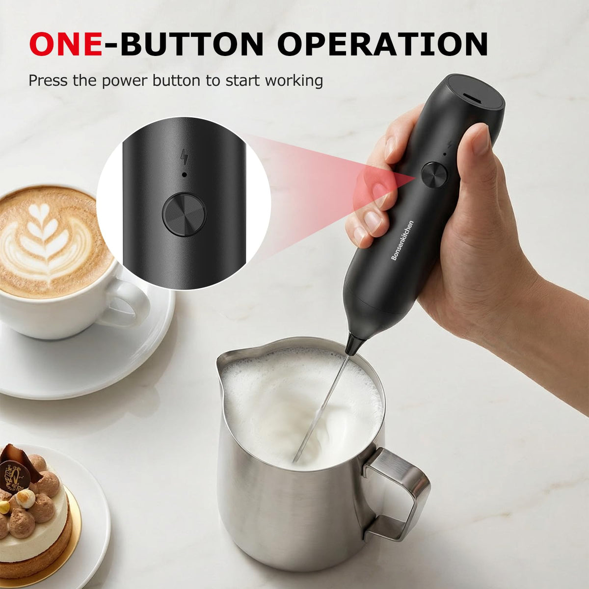 Rechargeable Handheld Milk Frother Y739762