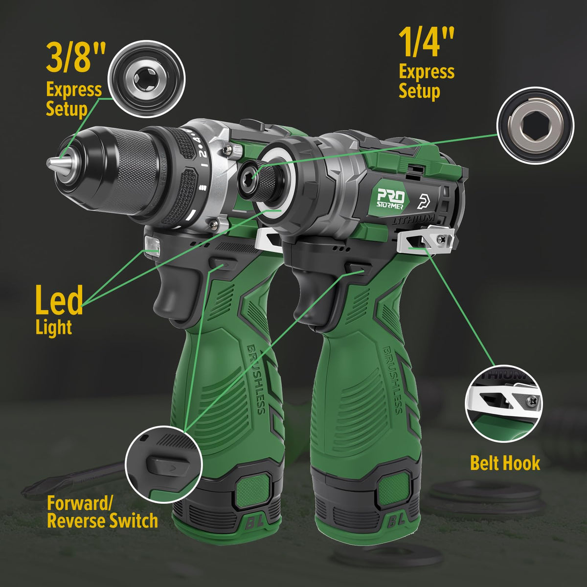 Cordless Drill & Impact Driver Set K796