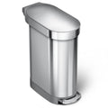 45 Liter Brushed Stainless Steel Step Trash Can Q28041