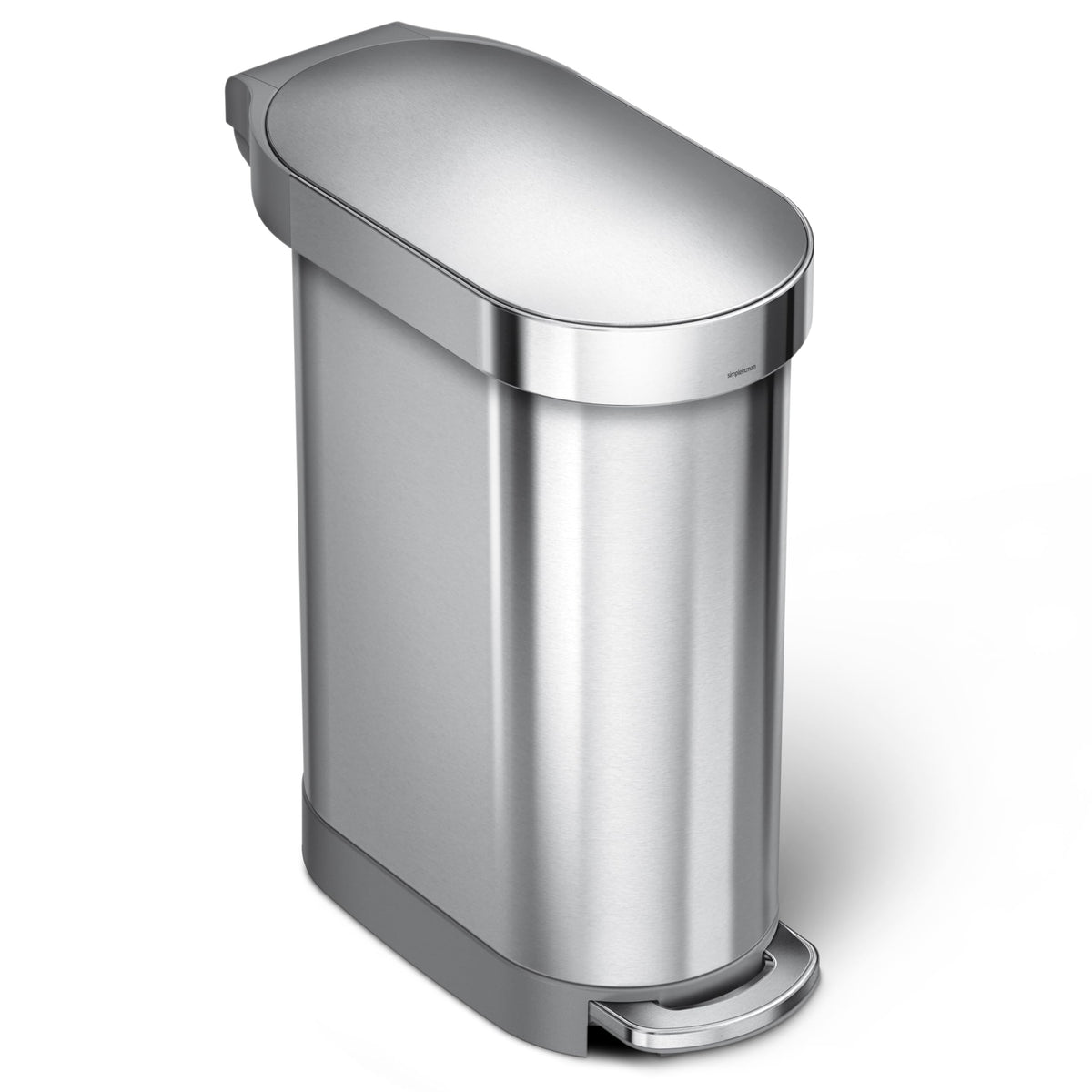 45 Liter Brushed Stainless Steel Step Trash Can Q28041