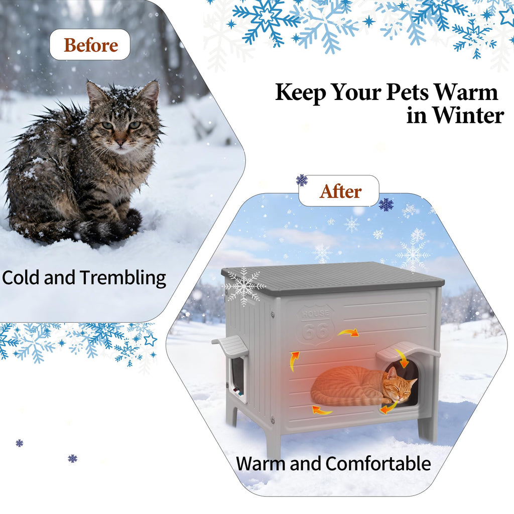 Insulated Outdoor Weatherproof Plastic Cat House R30359
