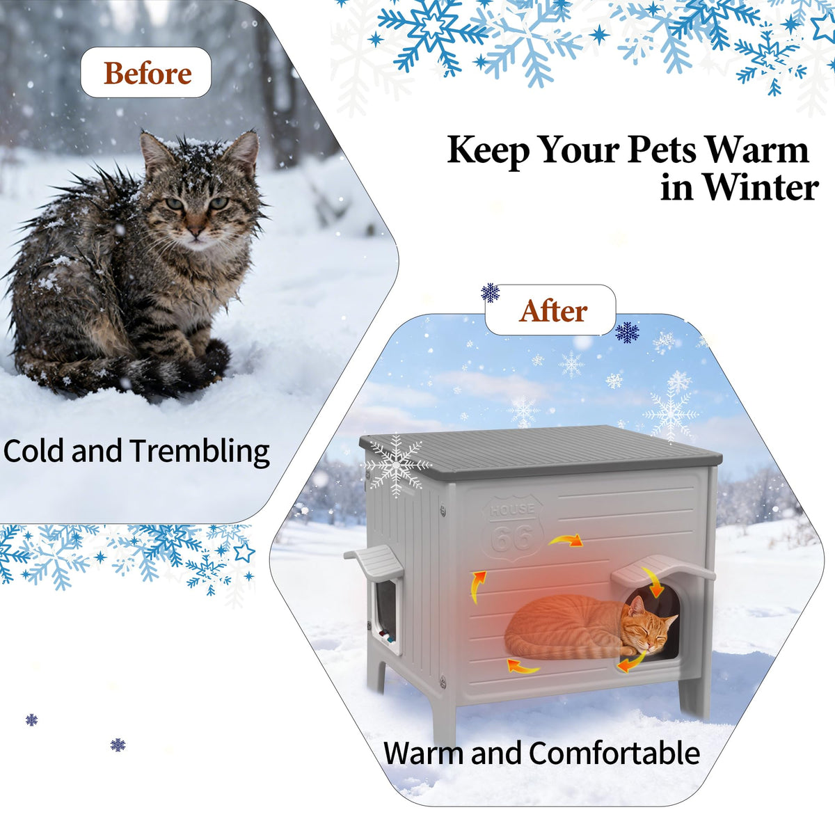 Insulated Outdoor Weatherproof Plastic Cat House R30359