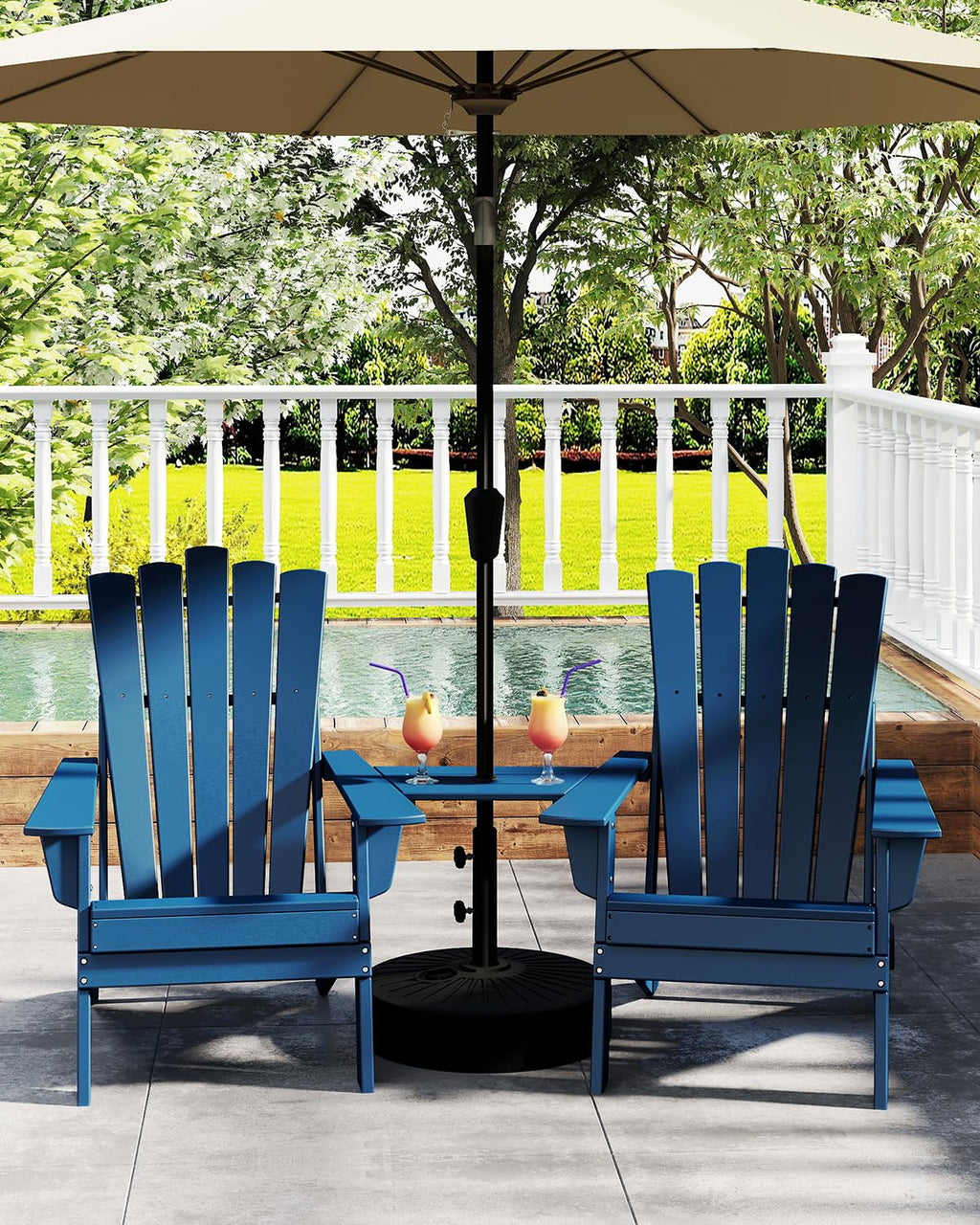 Blue Folding Adirondack Chairs Set of 2 I586
