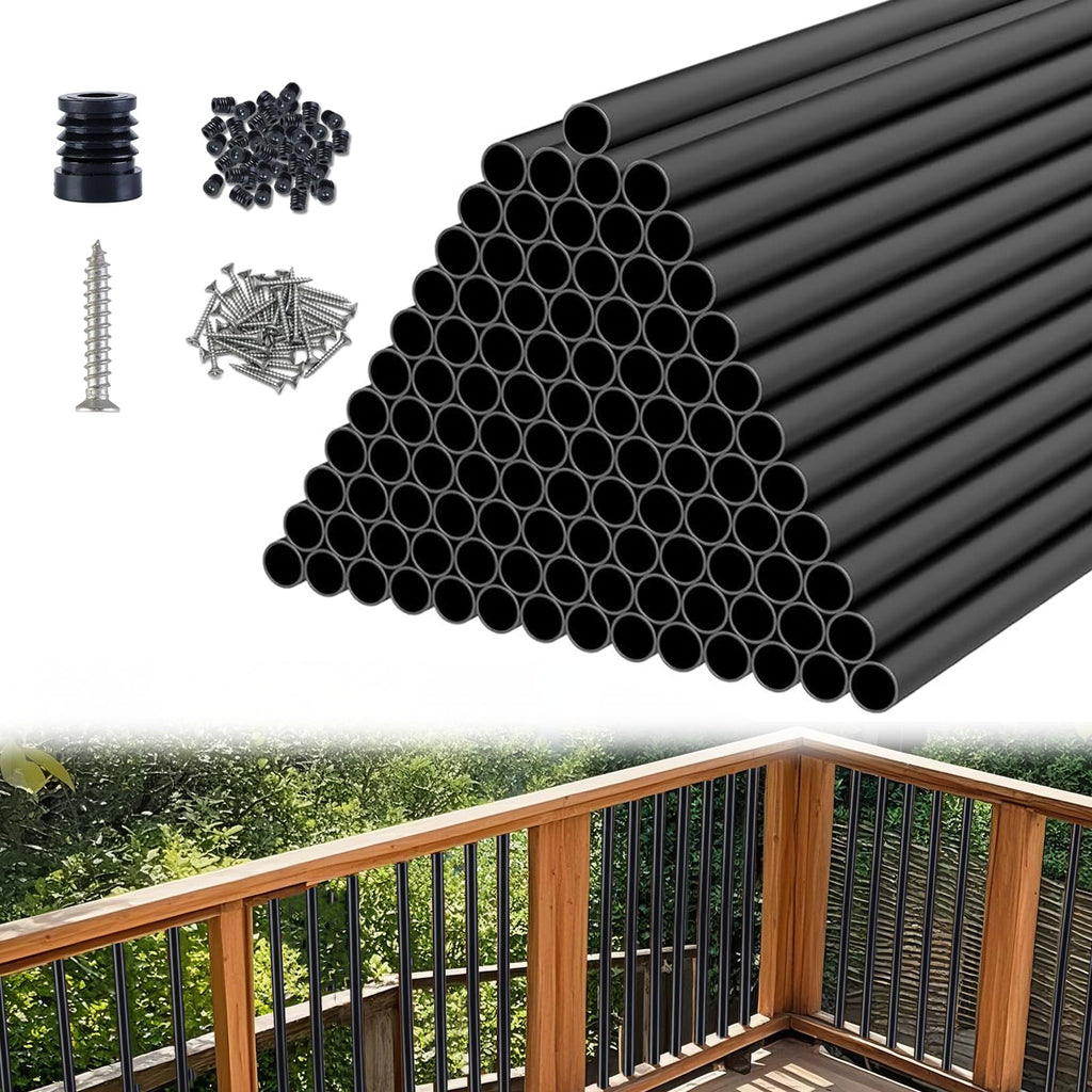 Black Aluminum Deck Balusters 32in x 3/4in 100 Pack U84409