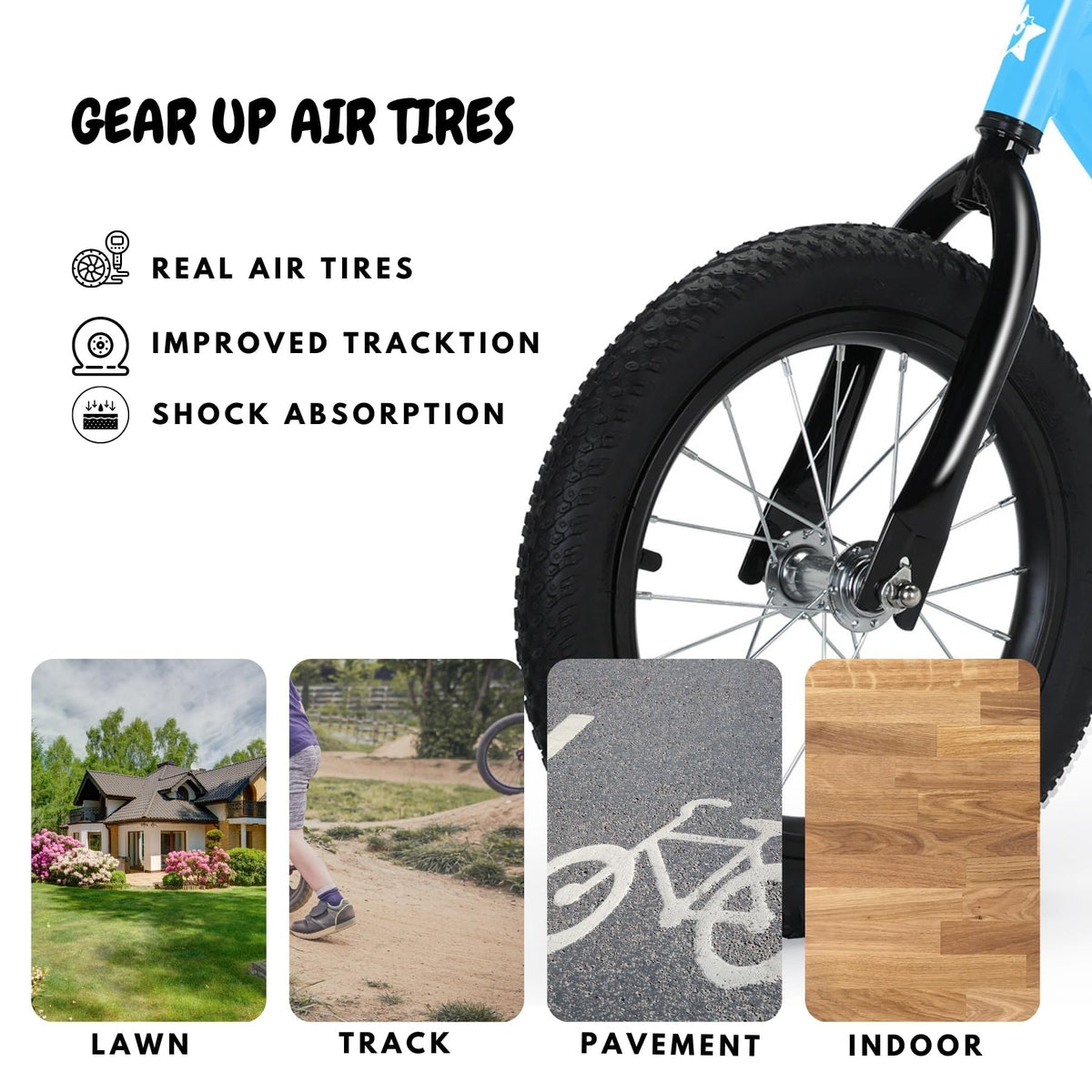 14 Inch Balance Bike with Rubber Air Tires L68956