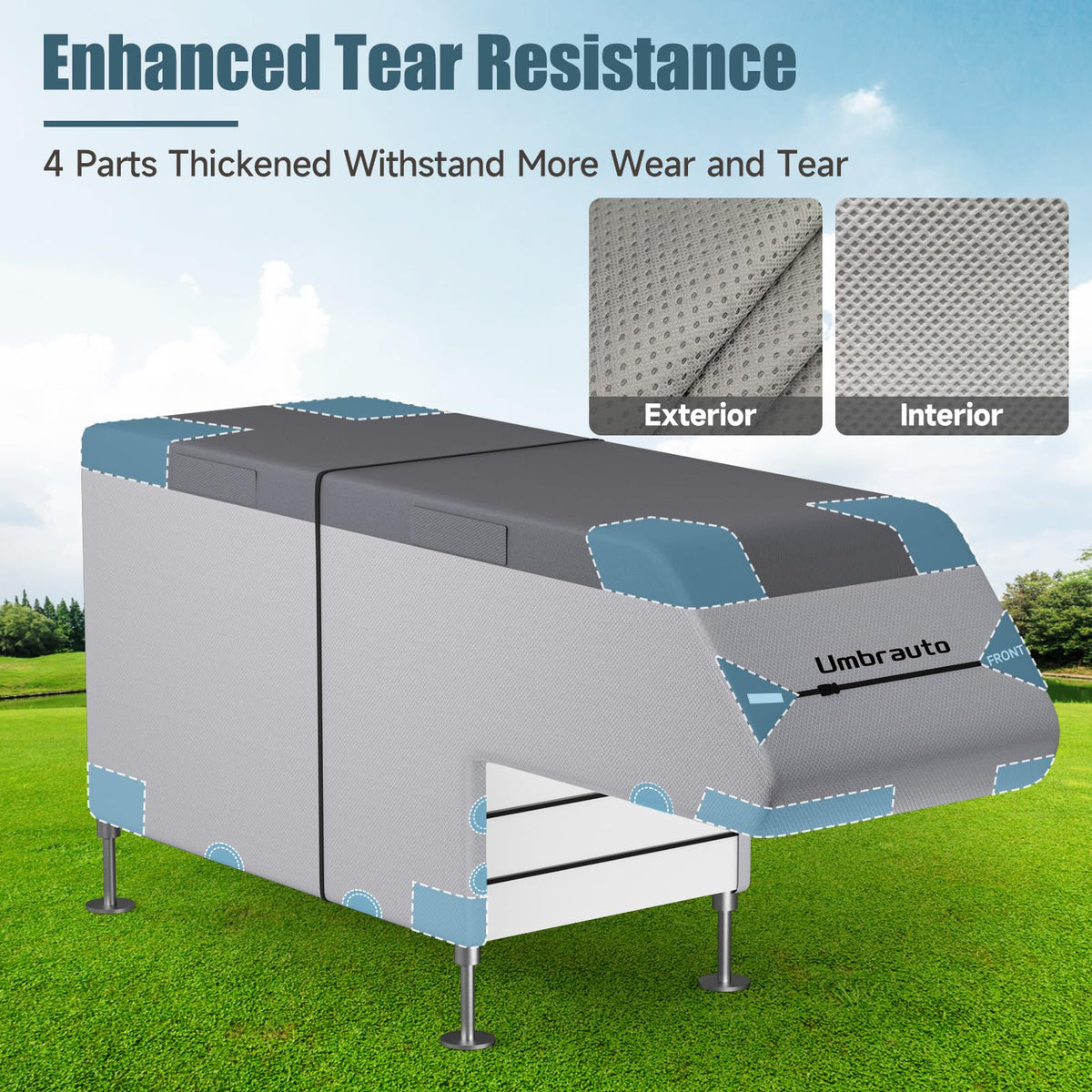 7-Layer Anti-Tear Truck Camper Cover with Gutter Cover C41123