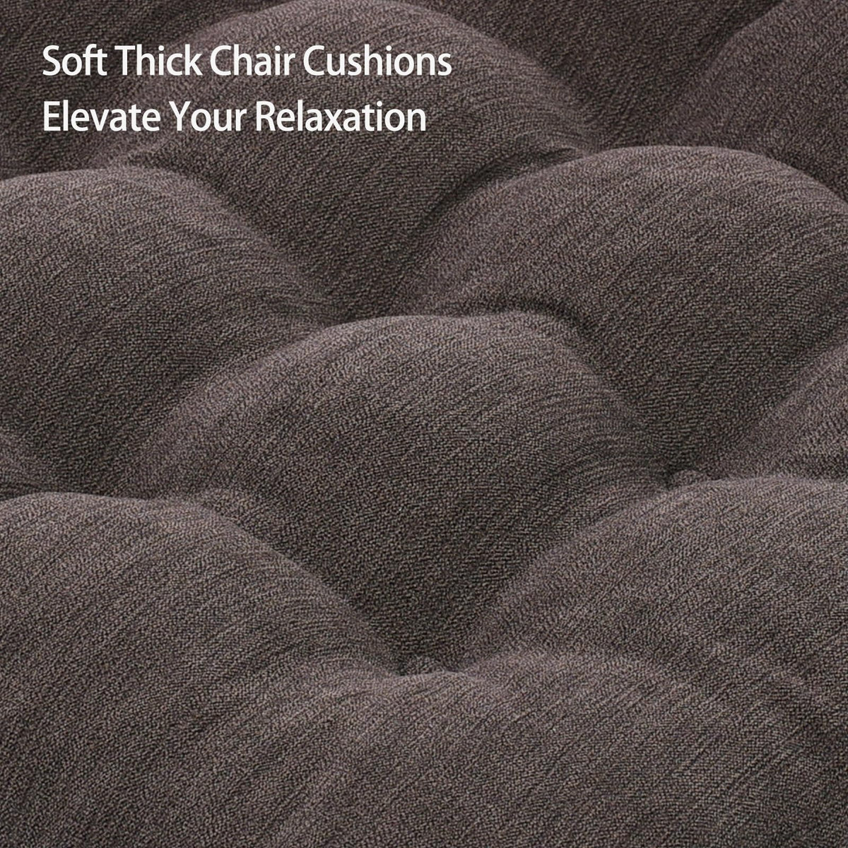 20x20x5 Inch Thick Tufted Dual Layer Chair Cushion Taupe 1P U9690