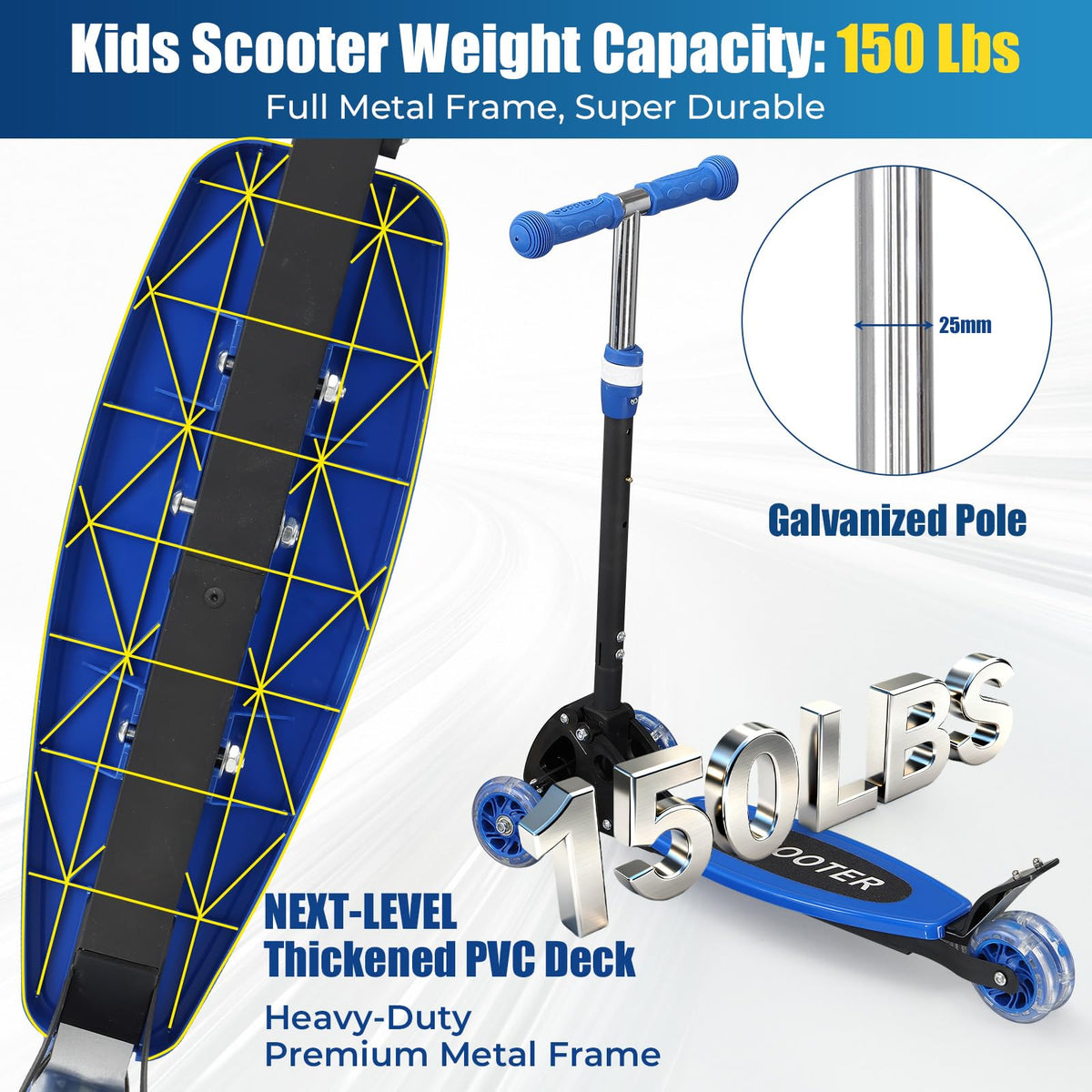 3 Wheel Kids Scooter with LED Light-Up G44926