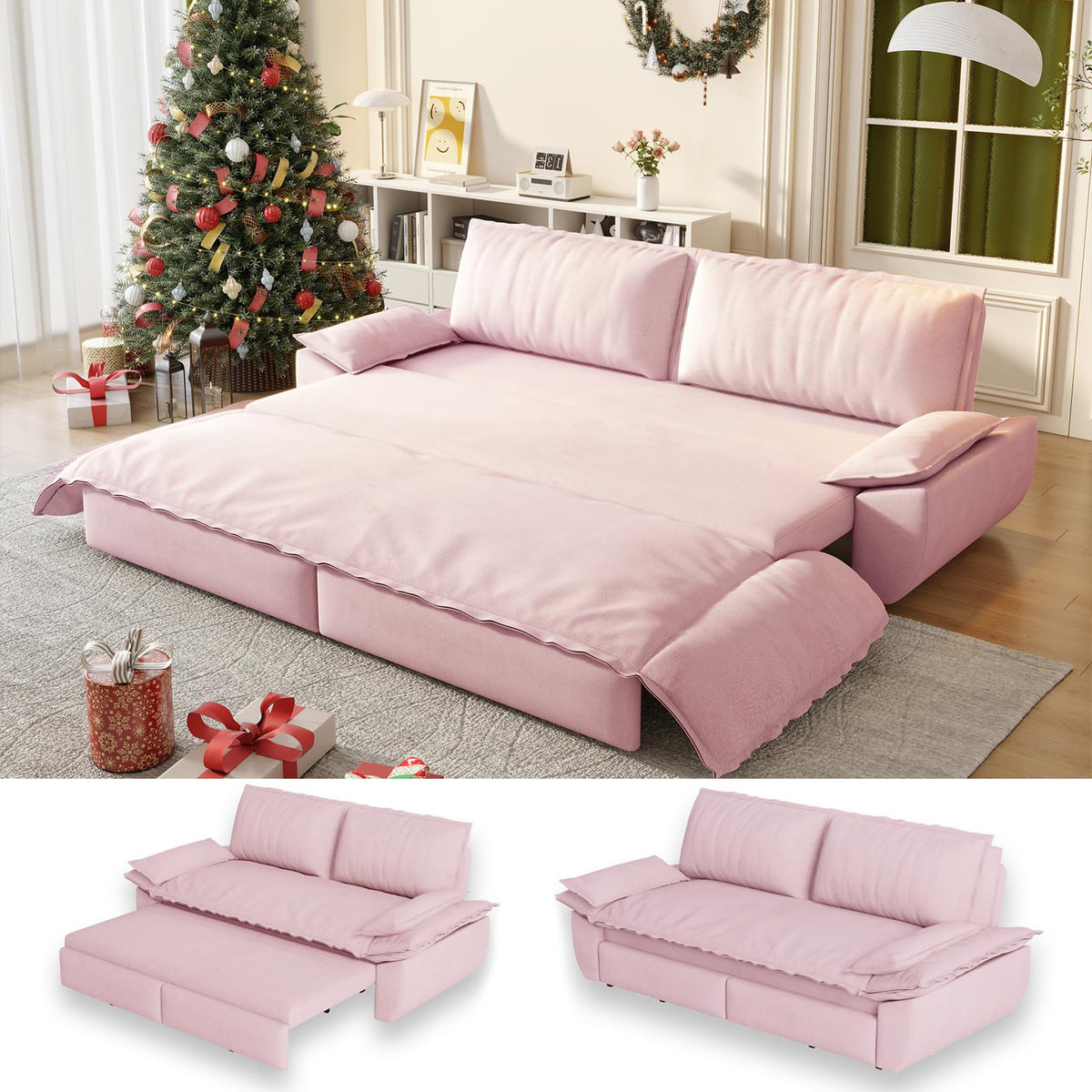 Queen Size Velvet Sleeper Sofa Bed C451769