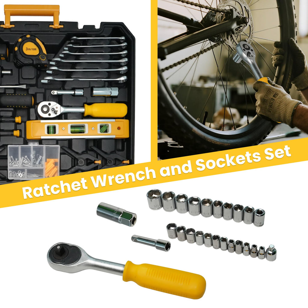 168-Piece Tool Set with Screwdrivers Ratchet Wrenches A4689