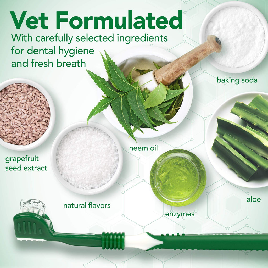 Cat & Dog Dental Powder 192 Servings + Dog Toothbrush & Toothpaste Kit S269
