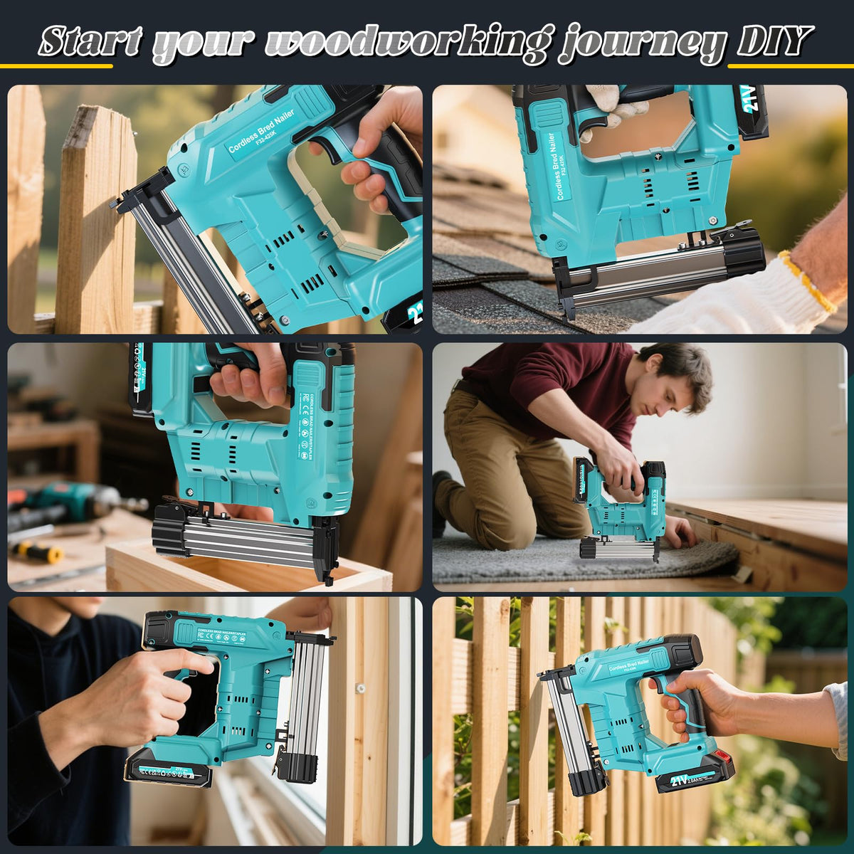 Cordless 2-in-1 21V Electric Nail Gun with Battery L52007
