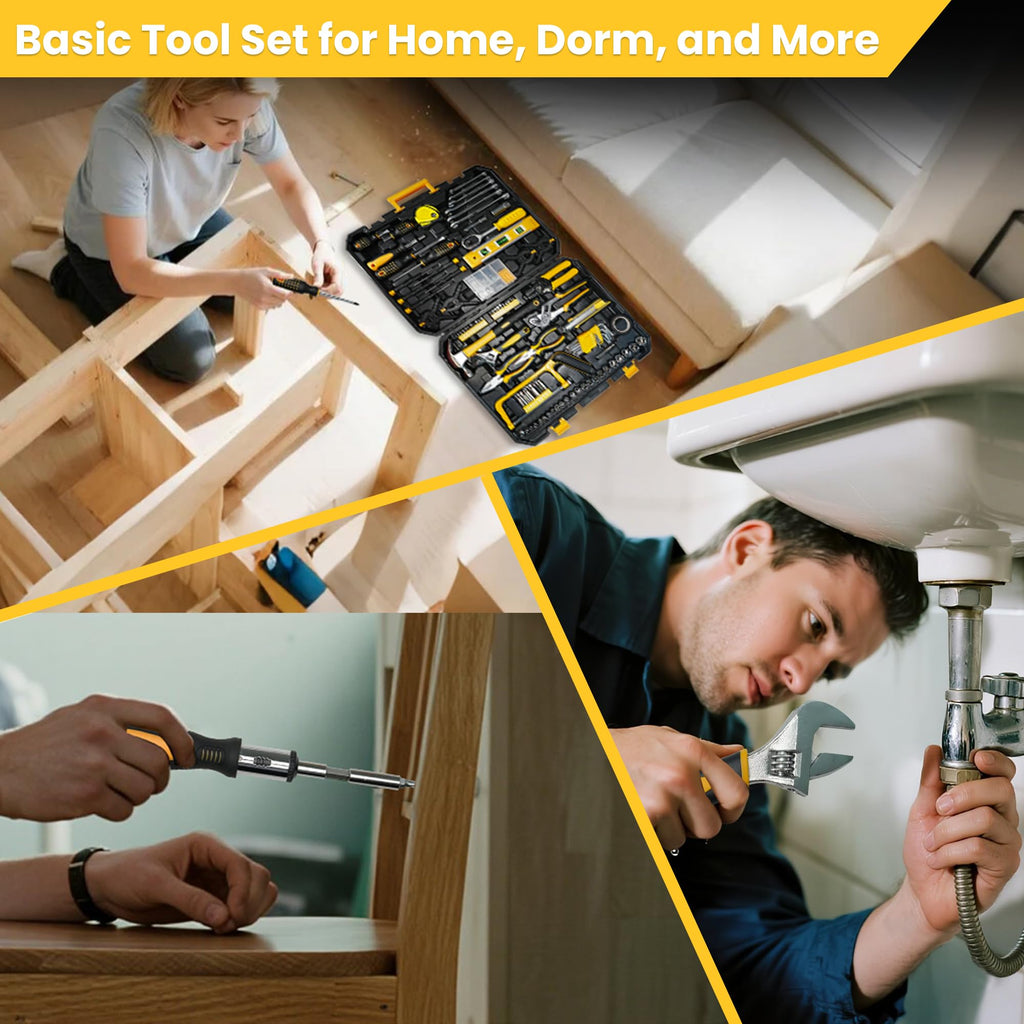 168-Piece Tool Set with Screwdrivers Ratchet Wrenches A4689