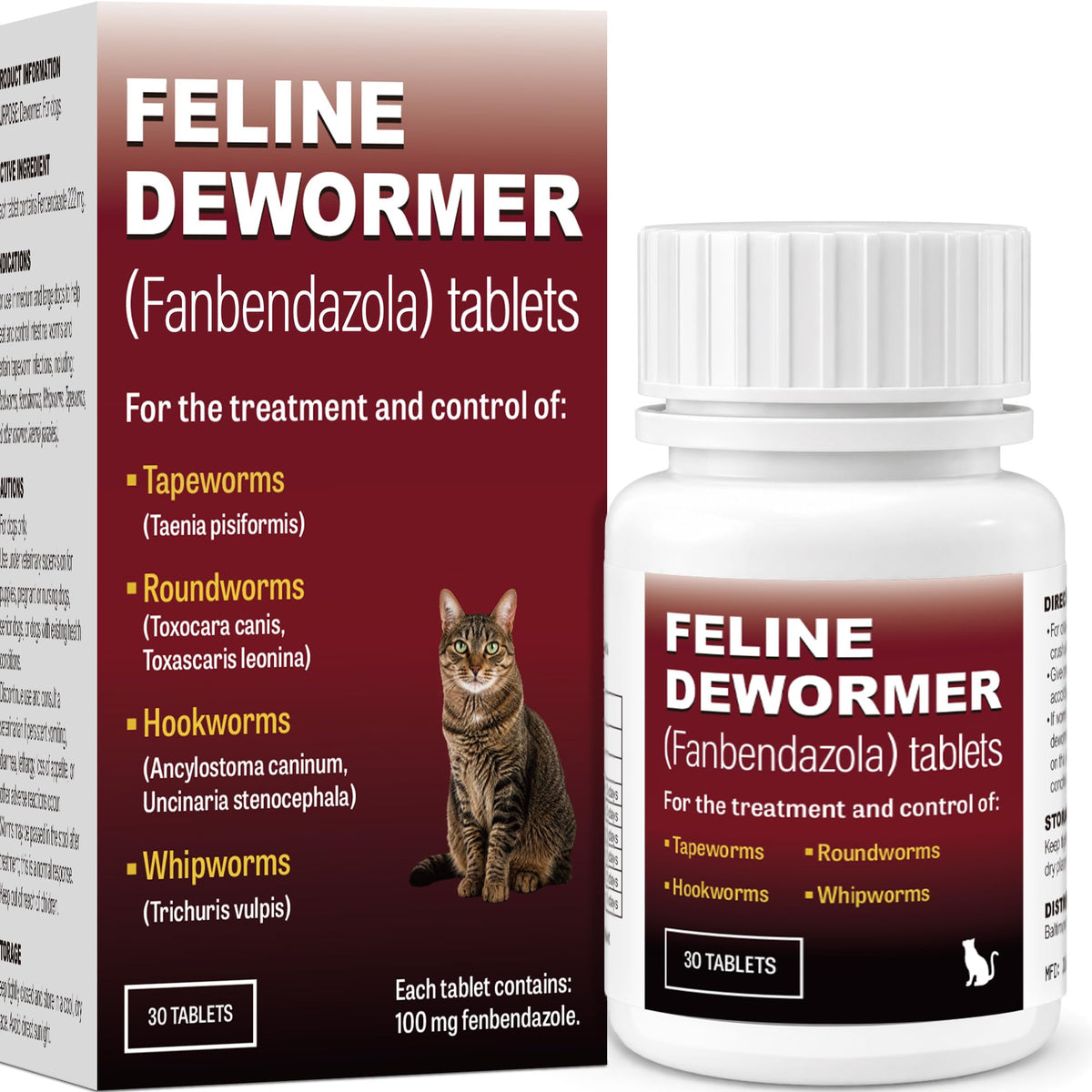 Cat Dewormer, Beef Flavor, 30 Tablets B647