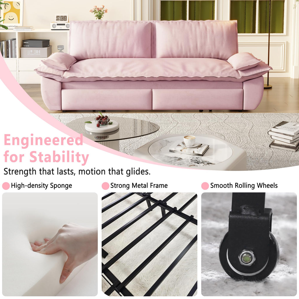 Queen Size Velvet Sleeper Sofa Bed C451769